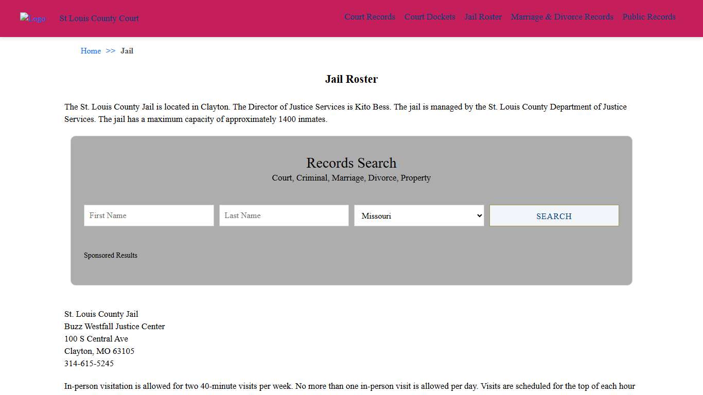 Jail Roster St Louis County Court